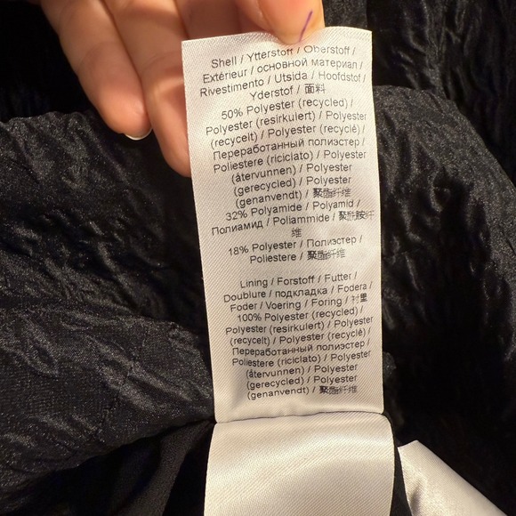 GANNI Jacquard Organza Black Mini Babydoll Dress SZ 34(2) Fairy Grunge Ethereal - Picture 7 of 10